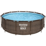 Каркасный бассейн Bestway "Ротанг" 366х122 см + фильтр-насос 2006 л/ч, тент, лестница (5617V BW)
