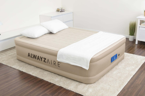 Надувная кровать AlwayzAire Fortech 152х203х51 см, встроенный насос 220V с автоподкачкой (Bestway 69037 BW)