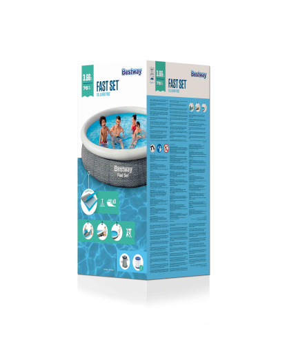 Бассейн надувной Bestway Fast Set Pools "Ротанг" 366х76 см + фильтр-насос 1249 л/ч (57445 BW)