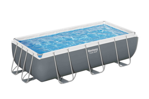 Каркасный прямоугольный бассейн Bestway 404х201х100 см + лестница, песочный ф/насос 3028 л/ч (56442 BW)