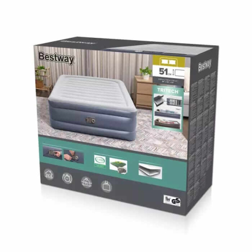 Надувная кровать Tritech 203х152х51 см, встроенный насос 220V (Bestway 6713I BW)