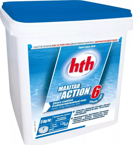 Двухслойные таблетки 6 в 1, MAXITAB ACTION 6 EASY, табл. 250 г, 5 кг, hth (K801797H1)