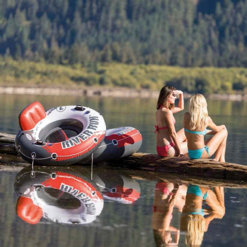 Надувной круг 135 см "River Run 1 Fire Edition" с ручками (Intex 56825)