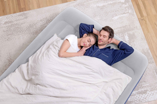 Надувная кровать Tritech 203x152x46 см, с подголовником, встроенный насос 220V (Bestway 67630 BW)