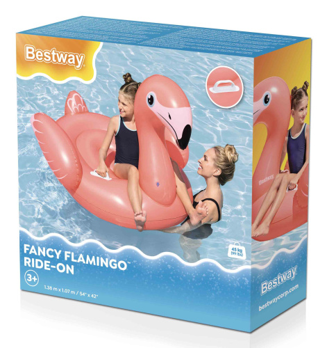 Надувная игрушка-наездник 128x110x87 см "Фламинго", от 3 лет (Bestway 41525 BW)