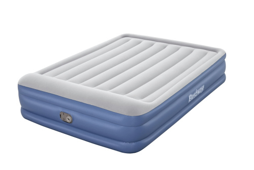 Надувная кровать Tritech 203x152x46 см, с подголовником, встроенный насос 220V (Bestway 67630 BW)