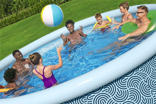 Бассейн надувной Bestway Fast Set Pools 457х107 см + фильтр-насос 2006 л/ч, лестница (57372 BW)