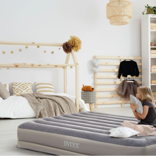 Надувная кровать Prestige Mid-Rise Airbed 152х203х30 см, встроенный насос USB (Intex 64114)