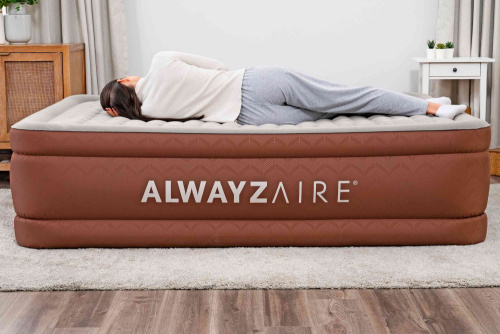 Надувная кровать AlwayzAire 152x203x51 см, встроенный насос 220V с автоподкачкой (Bestway 69160 BW)