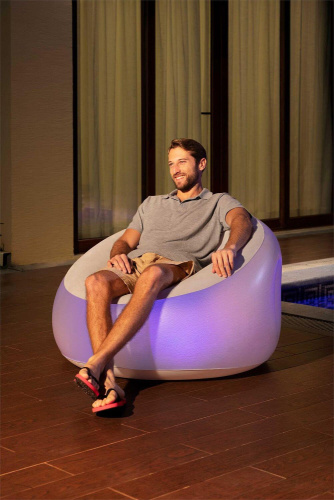 Надувное кресло Inflate-A-Chair с LED-подсветкой, 102x97x71 см (Bestway 75086 BW)