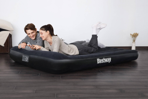 Надувной матрас Tritech 203x152x30 см, с подголовником и встроенным насосом (Bestway 67464 BW)