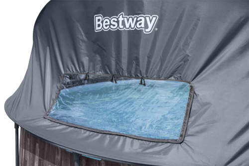 Каркасный бассейн Bestway 366х122 см + фильтр-насос 2006 л/ч, лестница, тент, навес (5619K BW)