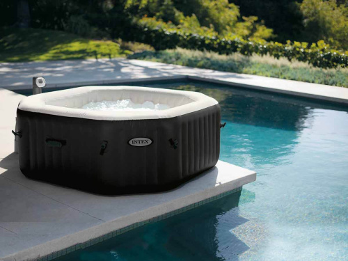 СПА-бассейн Intex Jet&Bubble Deluxe 168/218х71 см, восьмигранный, гидромассаж+пузырьк., хлорогенератор (28456)