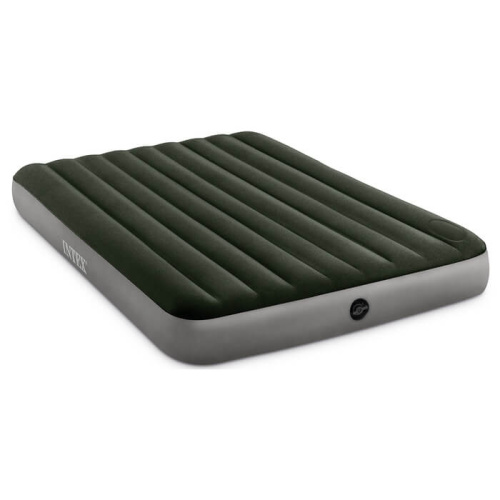 Надувной матрас Downy Airbed Fiber-Tech 152х203х25 см, со встроенным ножным насосом (Intex 64763)