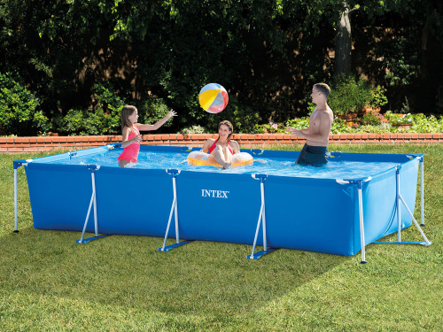Каркасный бассейн Intex Rectangular Frame 450х220х84 см + фильтр-насос 2006 л/ч (28274)