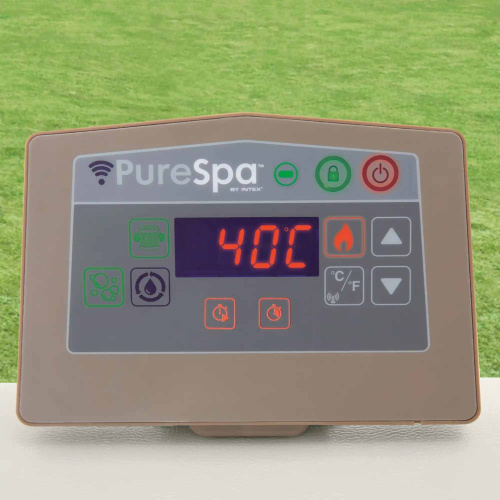 СПА-бассейн Intex PureSpa Chevron Deluxe 124/175х71 см с круговым пузырьковым массажем, хлоргенератор (28446)