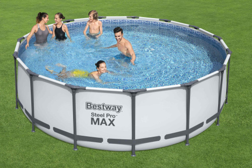 Каркасный бассейн Bestway 457х122 см + фильтр-насос 3028 л/ч, тент, лестница (56438 BW)