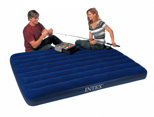 Надувной матрас Classic Downy Bed 152х203х22 см (Intex 68759)