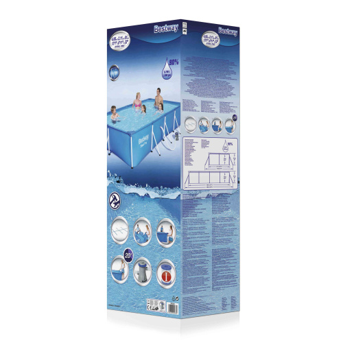 Каркасный прямоугольный бассейн Bestway 400х211х81 см + фильтр-насос 1249 л/ч (56424 BW)