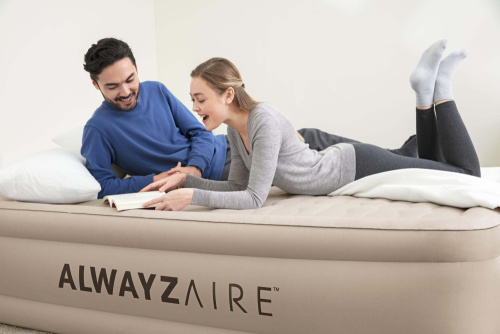 Надувная кровать AlwayzAire Fortech 152х203х51 см, встроенный насос 220V с автоподкачкой (Bestway 69037 BW)