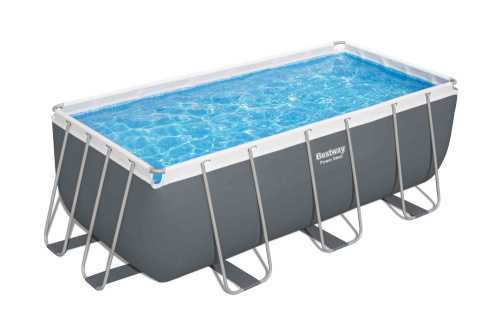Каркасный прямоугольный бассейн Bestway 412х201х122 см + фильтр-насос 2006 л/ч, лестница (56456 BW)