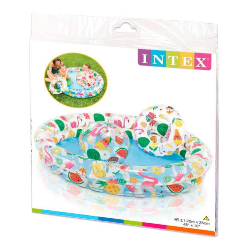 Детский надувной бассейн 122х25 см "Фрукты" 150 л, от 2 лет (Intex 59460)