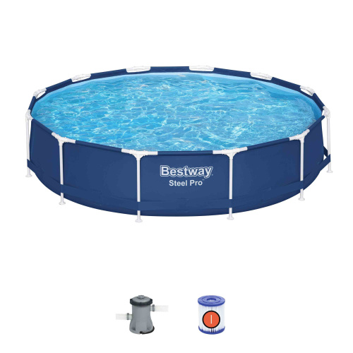 Каркасный бассейн Bestway Steel Pro 366х76 см + фильтр-насос 1249 л/ч (56681 BW)