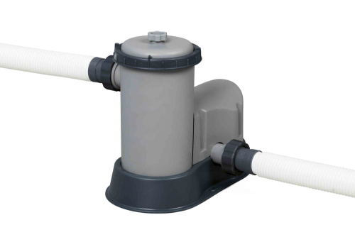 Каркасный прямоугольный бассейн Bestway 640х274х132 см + фильтр-насос 5678 л/ч, тент, лестница (5611Z BW)
