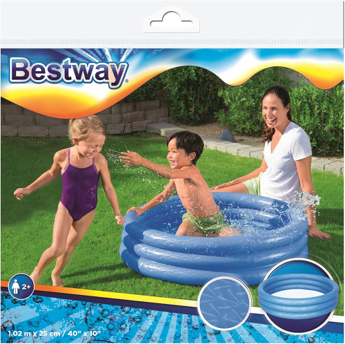 Детский надувной бассейн 102х25 см, 101 л, от 2 лет (Bestway 51024 BW)