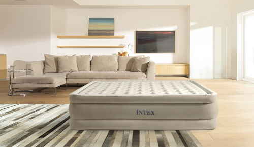 Надувная кровать Dura-Beam Deluxe Series 152х203х46 см, встроенный насос 220V (Intex 64428)
