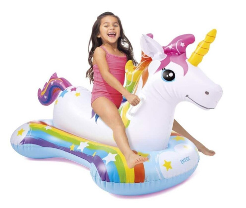 Надувная игрушка-наездник 163х86 см "Единорог" от 3 лет (Intex 57552)