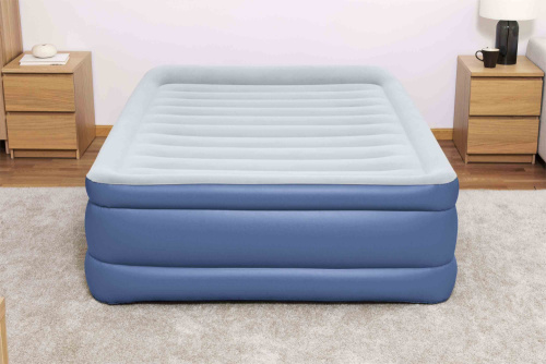 Надувная кровать Tritech 203x152x61 см, с подголовником, встроенный насос 220V (Bestway 67690 BW)