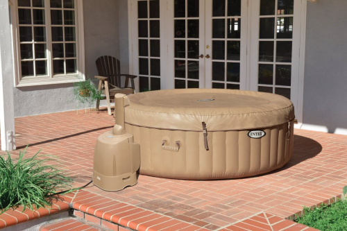 СПА-бассейн Intex Bubble Massage 145/196х71 см, круглый с круговым пузырьковым массажем (28404)