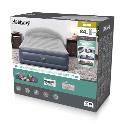 Надувная кровать Tritech LoungeLux 229х152х84 см, встроенный насос 220V (Bestway 671BD BW)