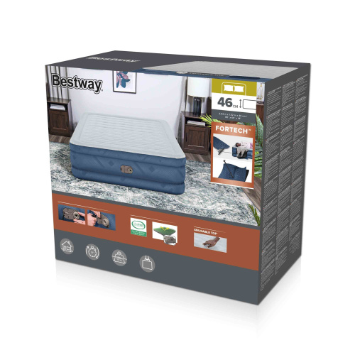 Надувная кровать Fortech 152х203х46 см, встроенный насос 220V (Bestway 69075 BW)