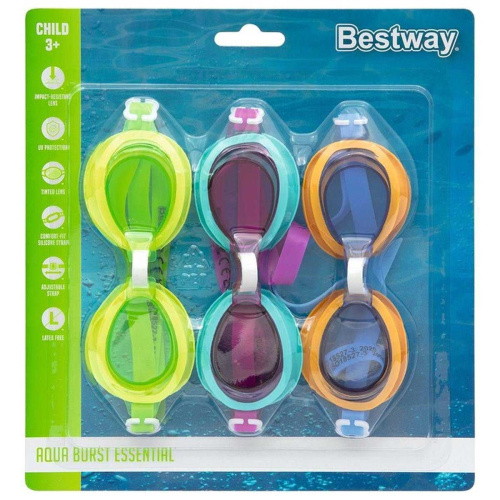 Очки для плавания "Lil' Lightning Swimmer" набор 3 шт., от 3 лет (Bestway 21074 BW)