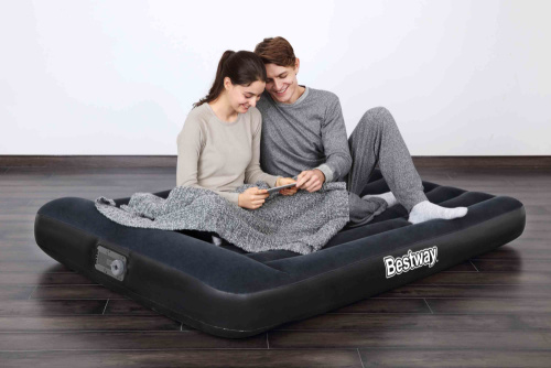 Надувной матрас Tritech 191x137x30 см, с подголовником и встроенным насосом (Bestway 67462 BW)