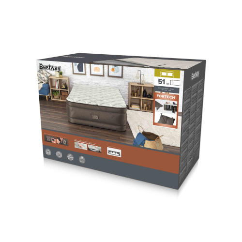 Надувная кровать Fortech 152х203х51 см, встроенный насос 220V (Bestway 69145 BW)