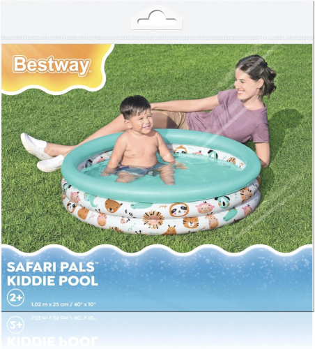 Детский надувной бассейн 102х25 см "Сафари", 101 л, от 2 лет (Bestway 51008 BW)