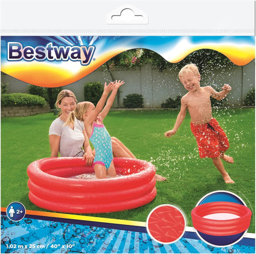 Детский надувной бассейн 102х25 см, 101 л, от 2 лет (Bestway 51024 BW)