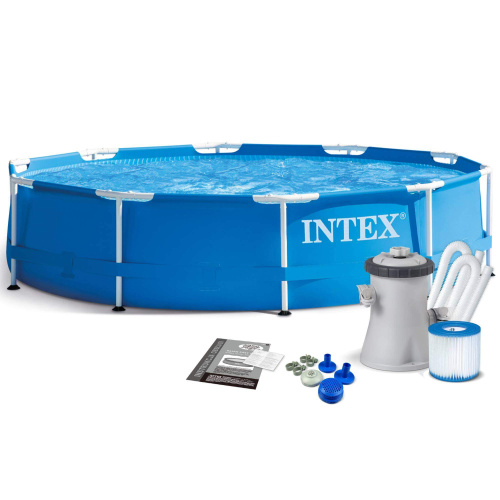 Каркасный бассейн Intex Metal Frame 305х76 см + фильтр-насос 1250 л/ч (28202)